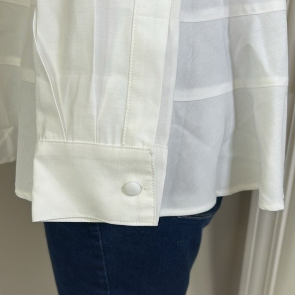 Tuckernuck POMANDER PLACE Ashlen Blouse White Long Sleeve Fit Flare Sz S NEW - Picture 8 of 15